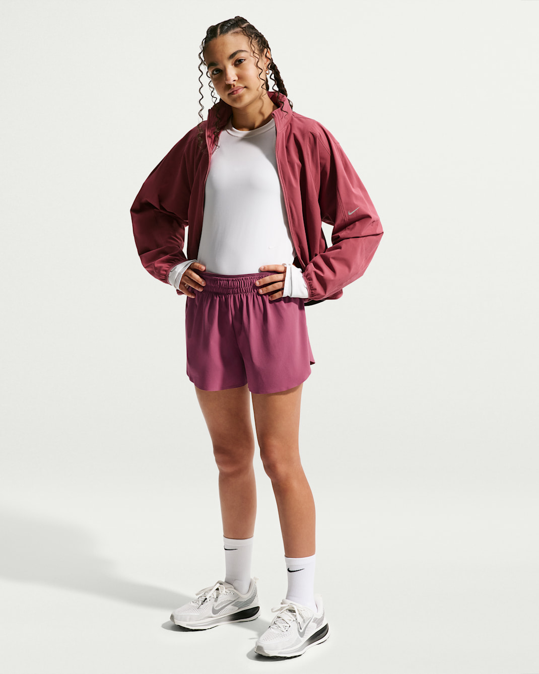 Nike MAVN Girls' Dri-FIT 3" Mid-Rise Repel Running Shorts - Pink Smoke