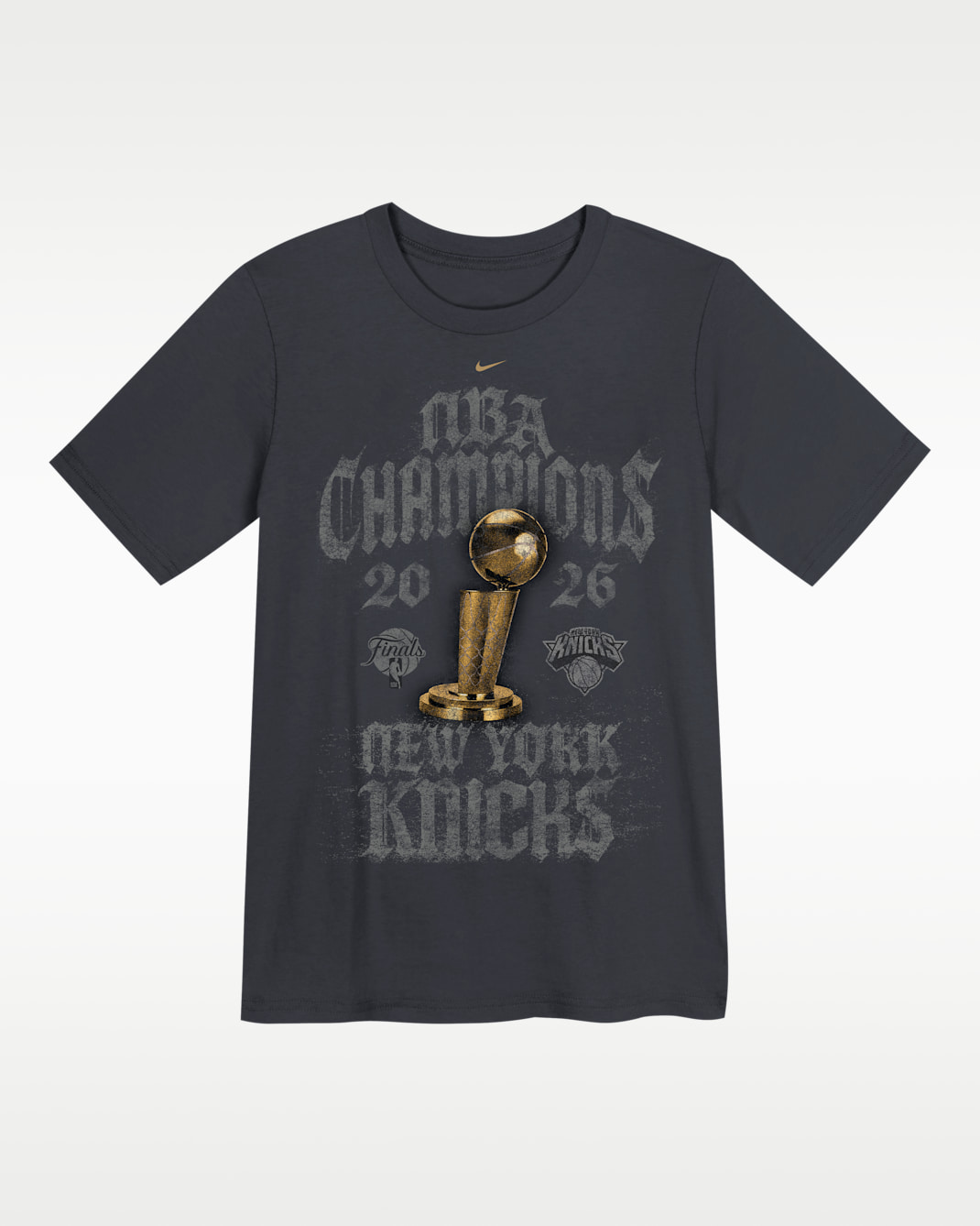 New York Knicks 2026 NBA Champions Nike Preschool NBA Locker Room T-Shirt - Anthracite