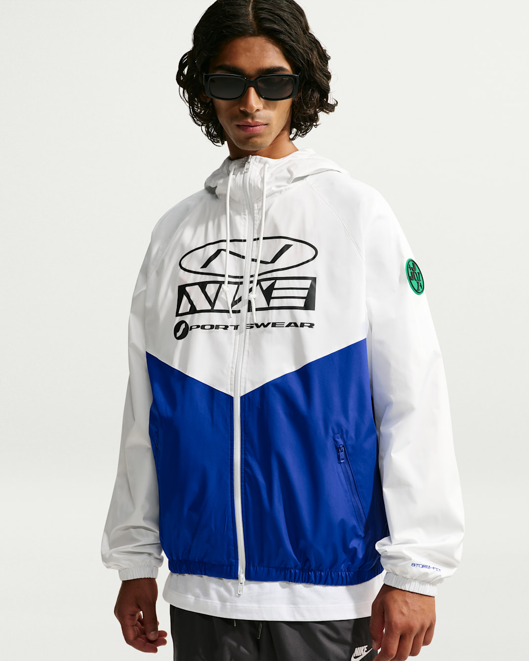 Nike Windrunner Men's Storm-FIT Graphic Jacket - Summit White/Old Royal/Old Royal