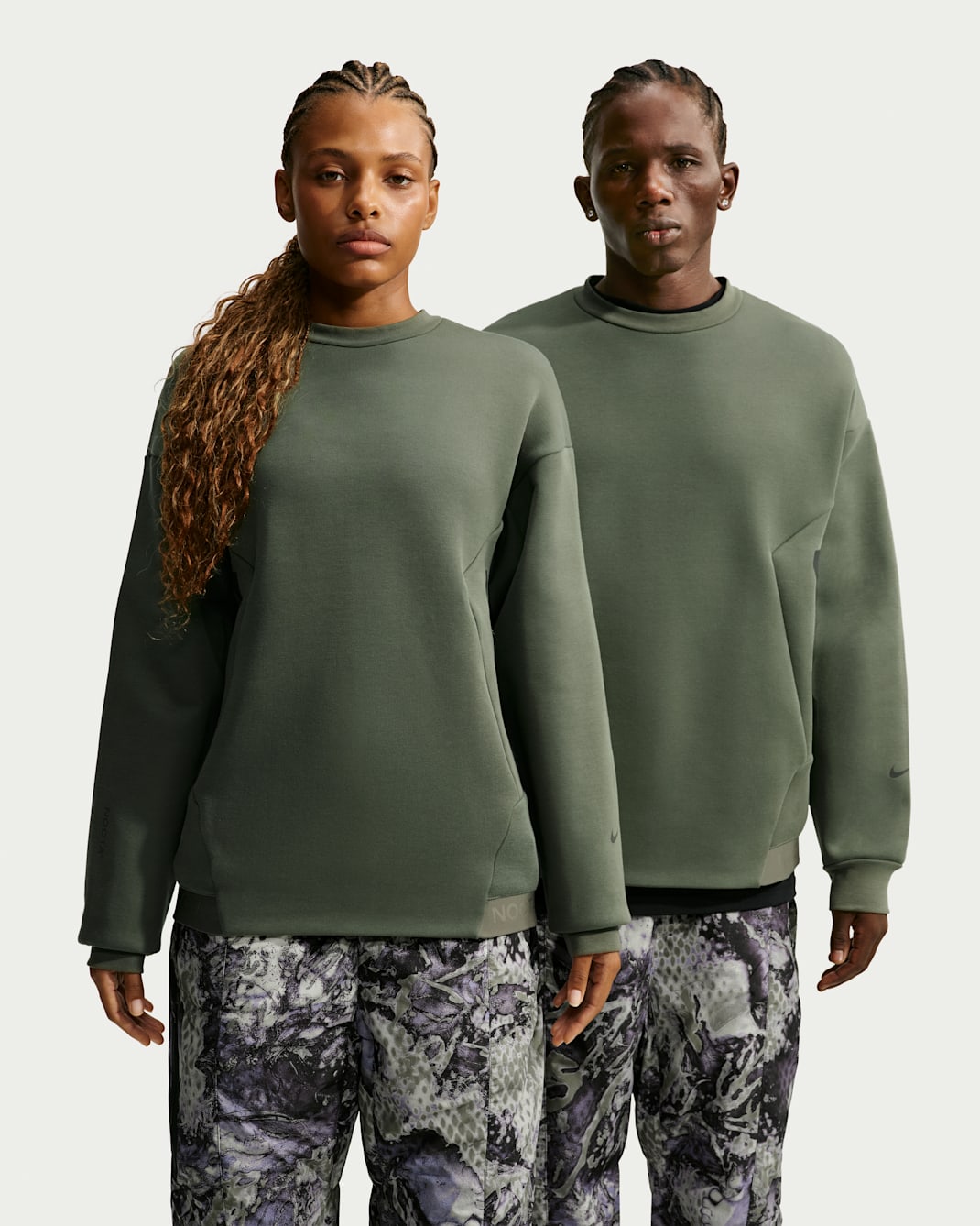 NOCTA Men's Trapeziud-Cut Crew-Neck Pullover - Twilight Marsh/Black