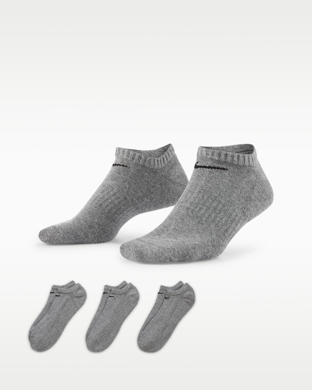 나이키 에브리데이 쿠션 트레이닝 발목 양말(3켤레) - 카본 헤더/블랙