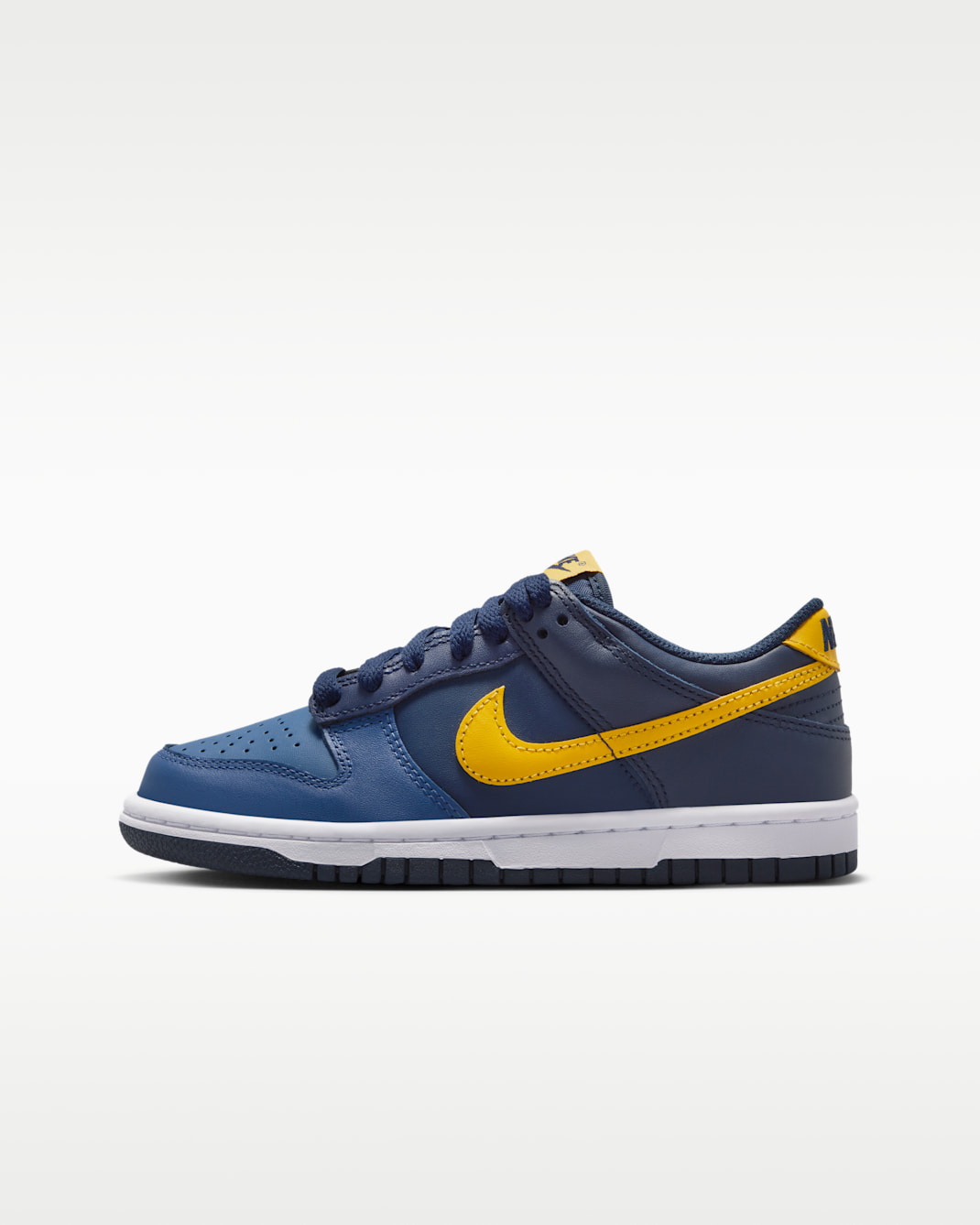 Nike Dunk Low Big Kids' Shoes - Midnight Navy/Obsidian/Mystic Navy/Varsity Maize