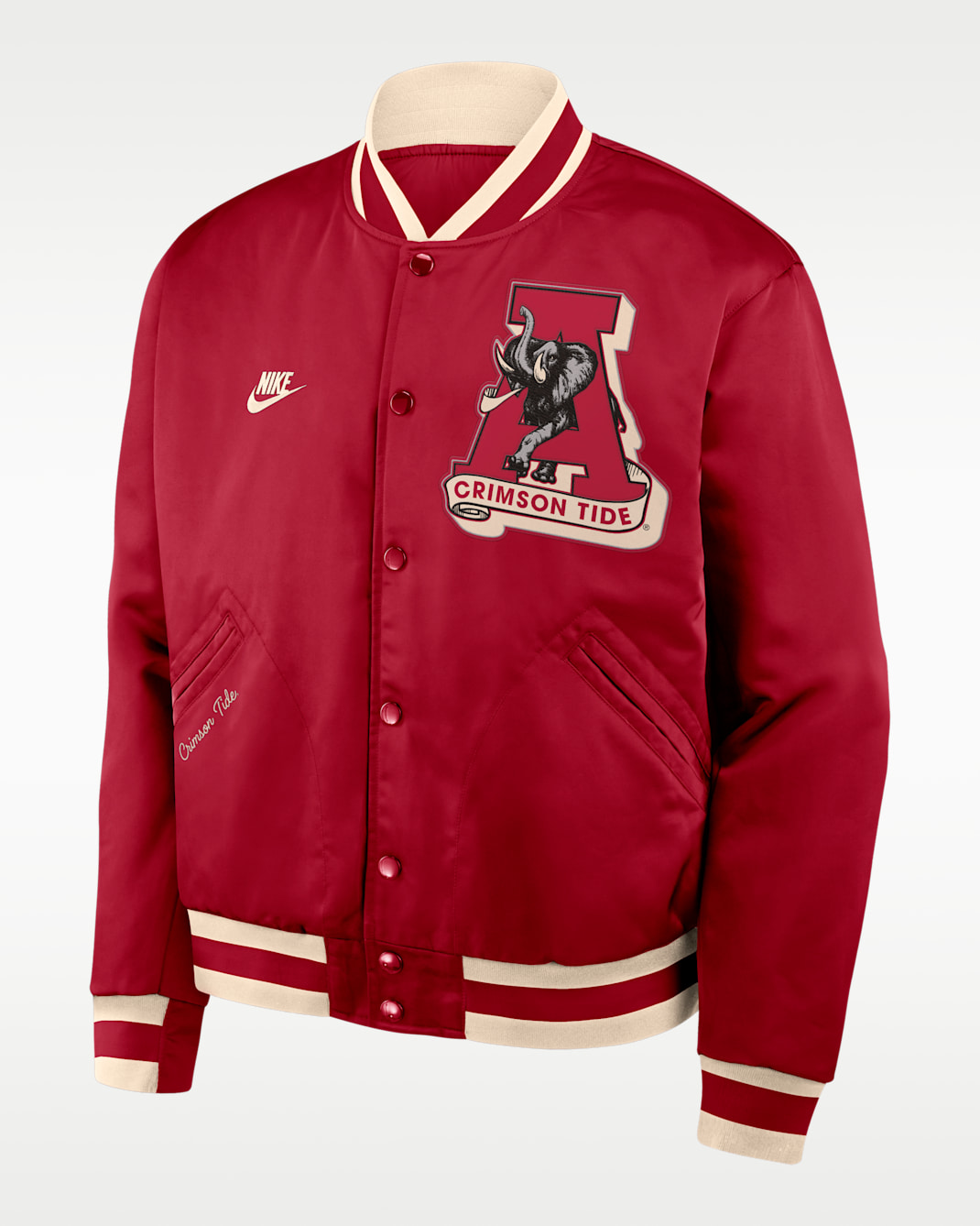 Alabama Legacy Men's Nike College Full-Snap Bomber Jacket - Crimson