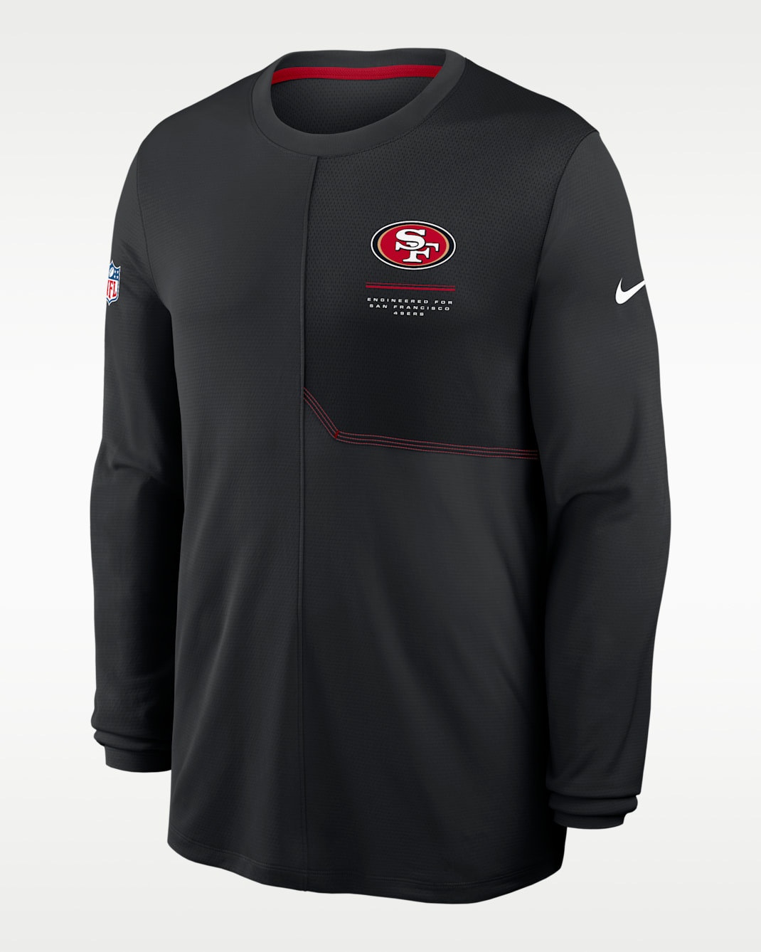 San Francisco 49ers Sideline Coach Men's Nike Dri-FIT NFL Long-Sleeve Top - Black