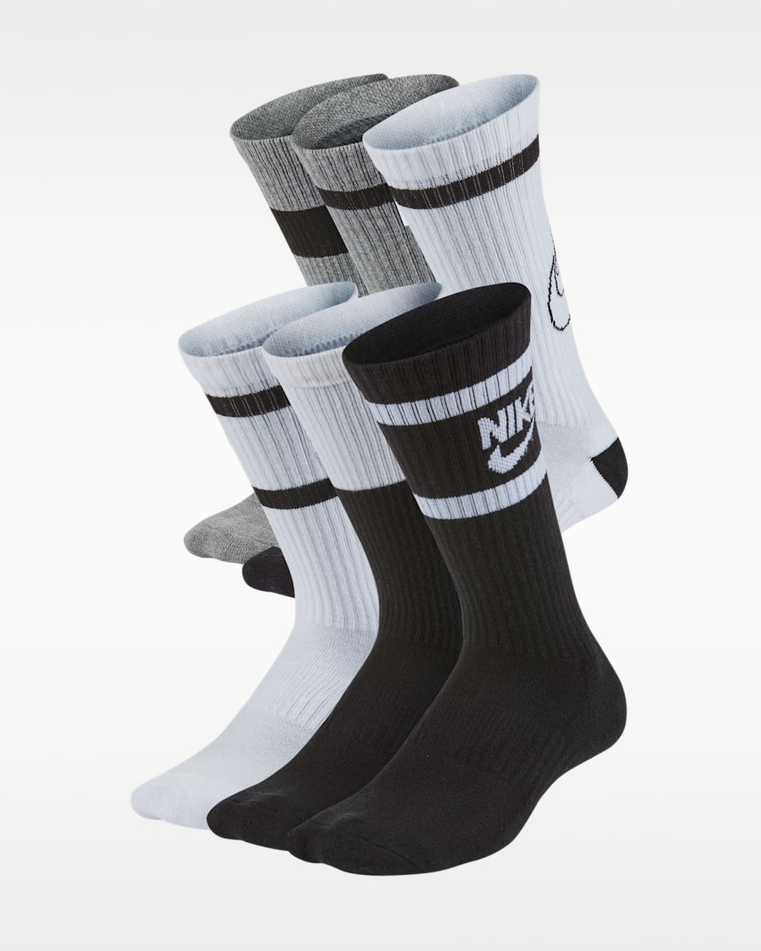 Nike Everyday Kids' Cushioned Crew Socks (6 Pairs) - Multi-Colour