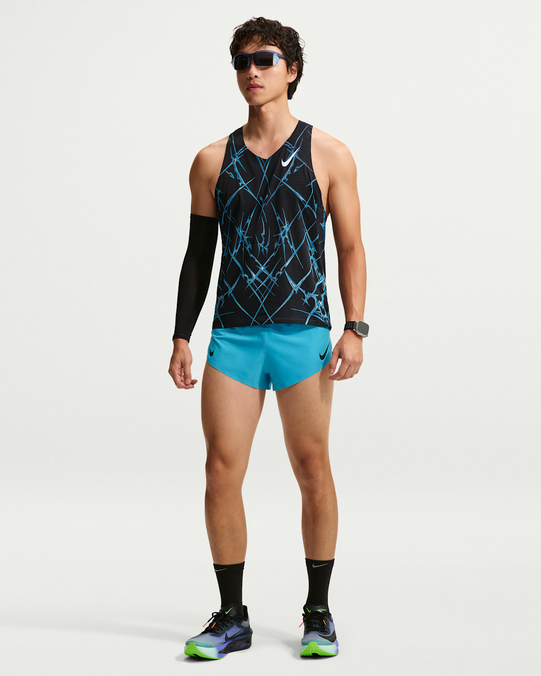 Nike AeroSwift Men's Dri-FIT ADV 5cm (approx.) Brief-Lined Running Shorts - Light Current Blue/Black
