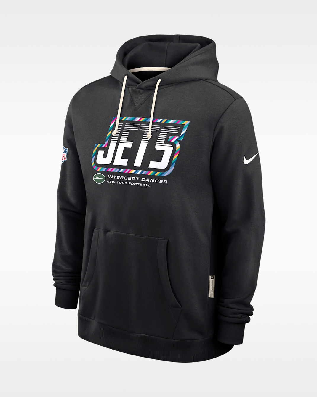 Sudadera con gorro sin cierre Nike Dri-FIT de la NFL para hombre New York Jets Crucial Catch Sideline Standard Issue - Negro