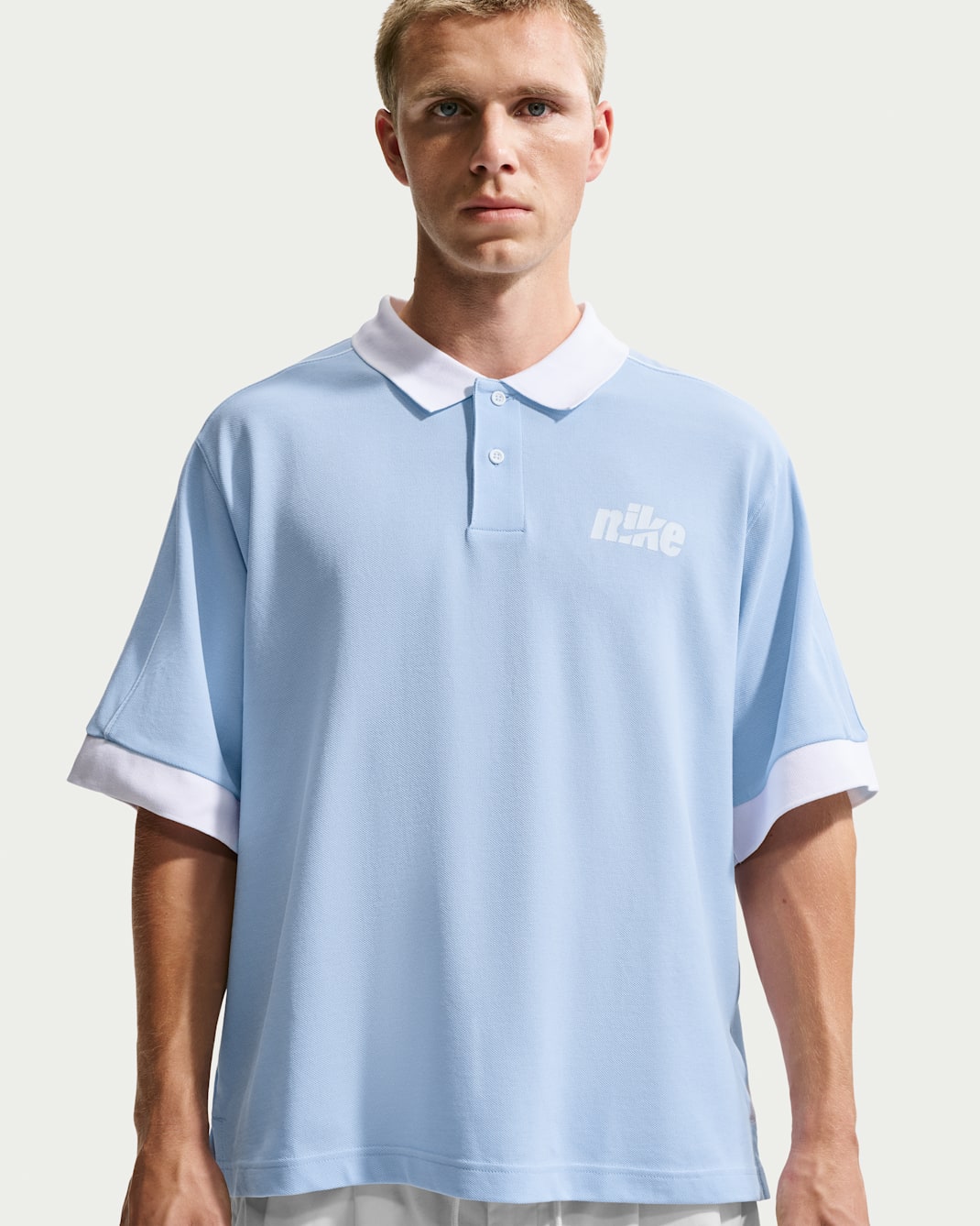 Nike Sportswear Club Men's Oversized Short-Sleeve Polo - Hydrogen Blue/White/White/White