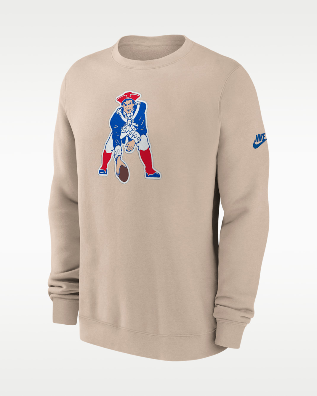New England Patriots Rewind Club Men's Nike NFL Pullover Crew - Sand
