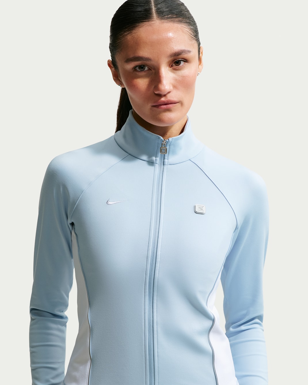 Nike Sportswear Langarm-Oberteil mit durchgehendem Reißverschluss (Damen) - Light Armory Blue/Weiß
