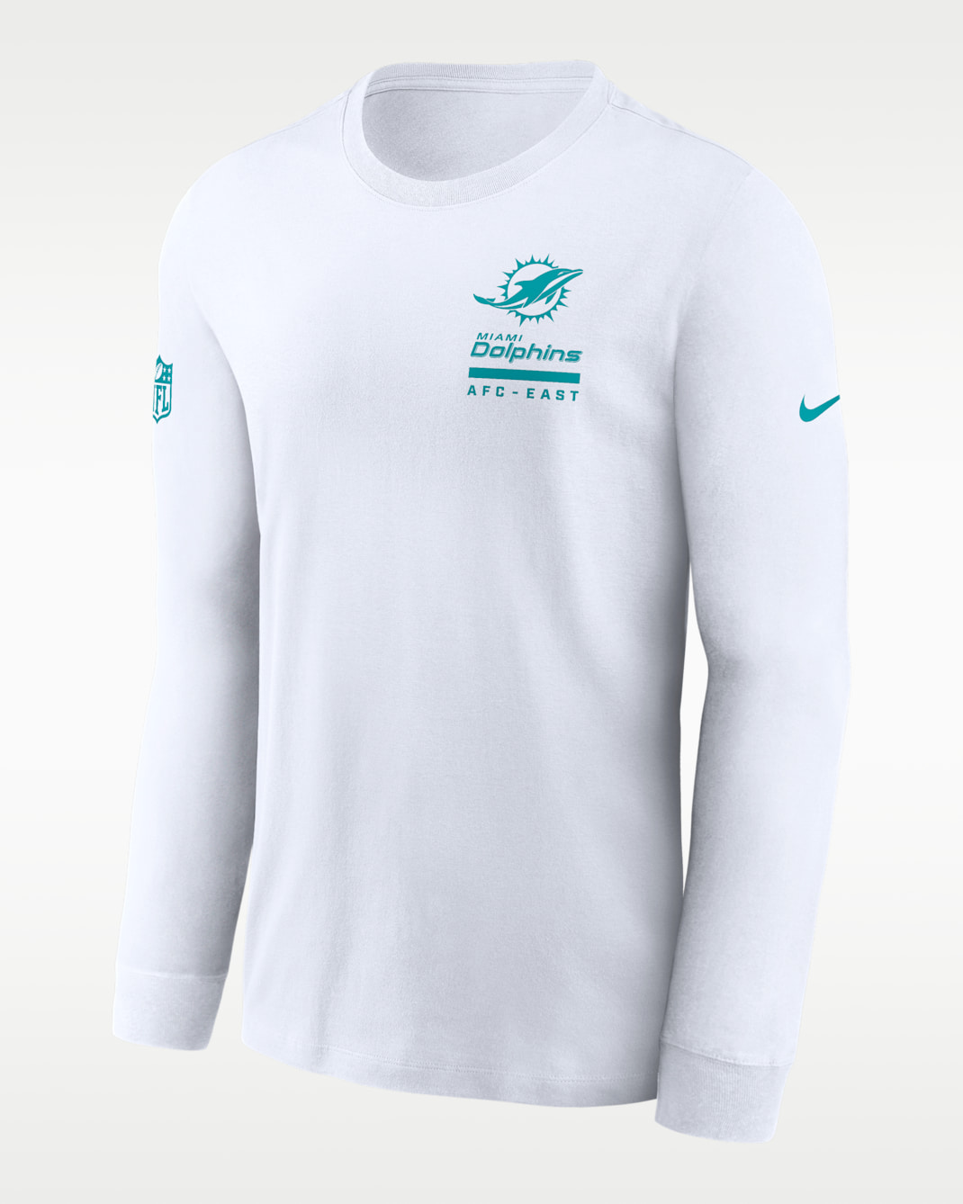 Playera de manga larga Nike Dri-FIT de la NFL para hombre Miami Dolphins Sideline Team Issue - Blanco
