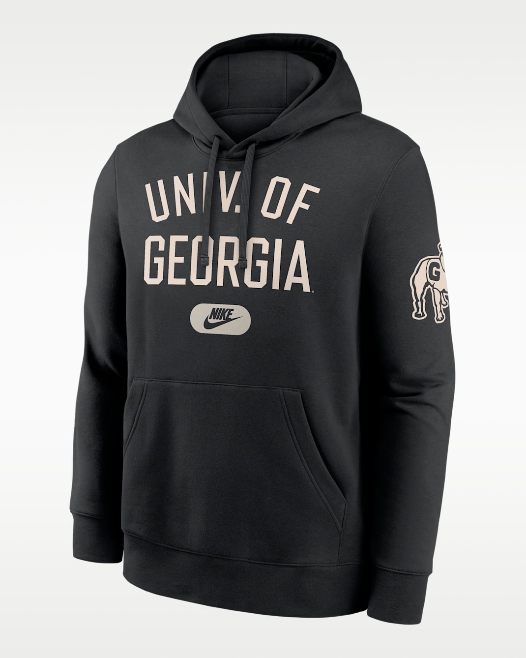 Georgia Club Men's Nike College Pullover Hoodie - Black