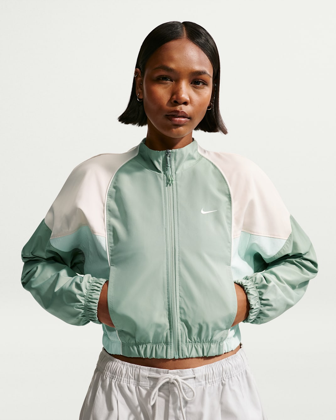 Nike Sportswear Women's Shrunken Tracksuit Jacket - Steam/Chalk/Barely Green/Sail