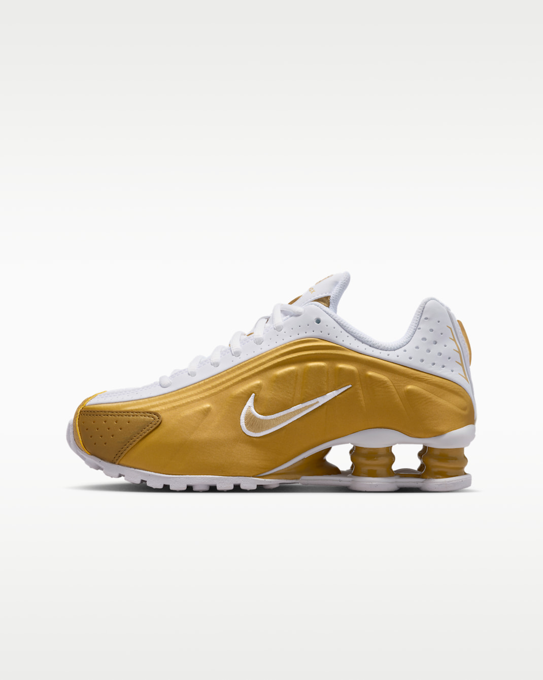 Nike Shox R4 Big Kids' Shoes - Metallic Gold/White/Metallic Gold