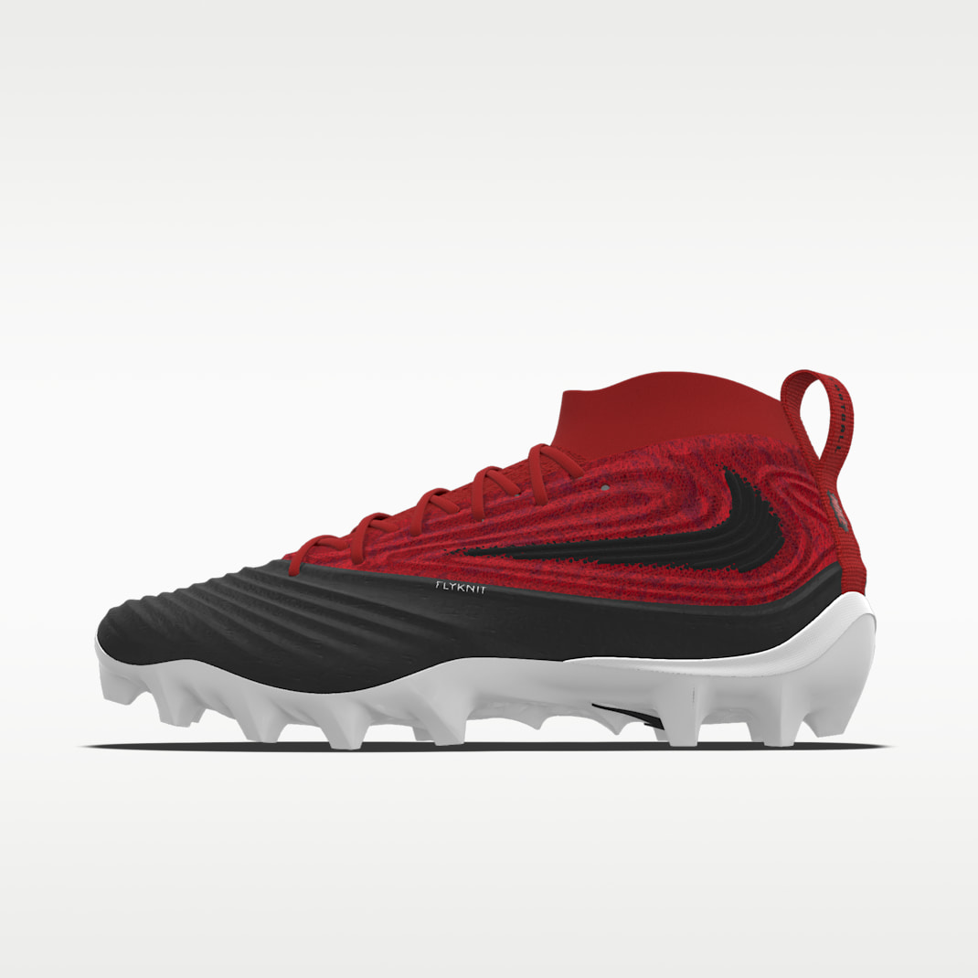 Tacos de futbol americano personalizados Nike Alpha Menace 5 Elite By You - Rojo gimnasio/Multicolor/Multicolor