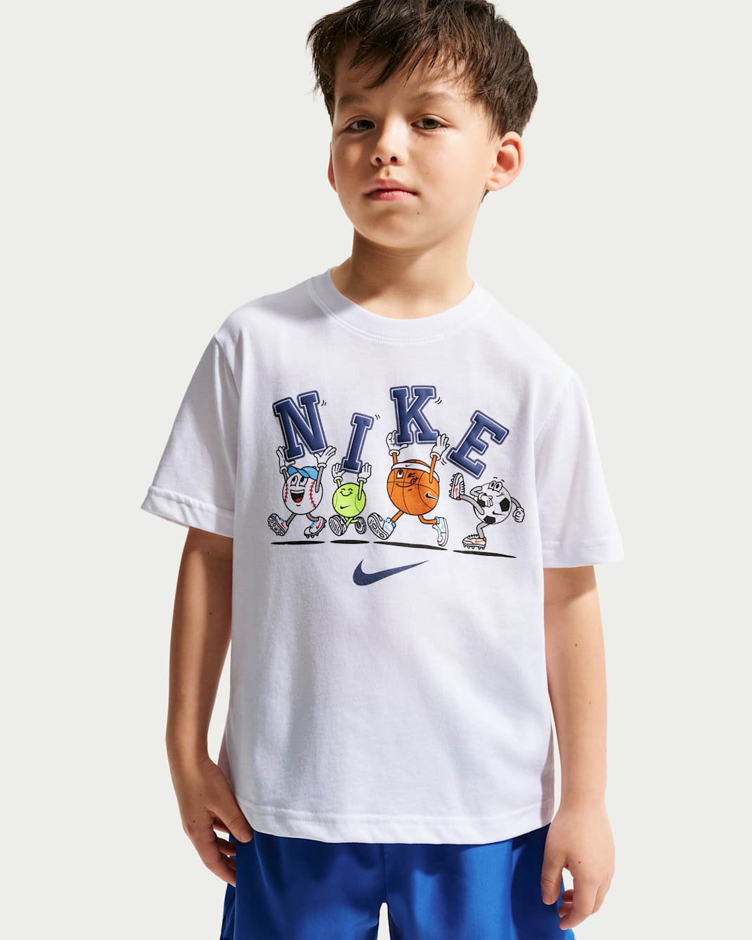 나이키 리틀키즈 멀티 스포츠 볼 티셔츠 - 화이트