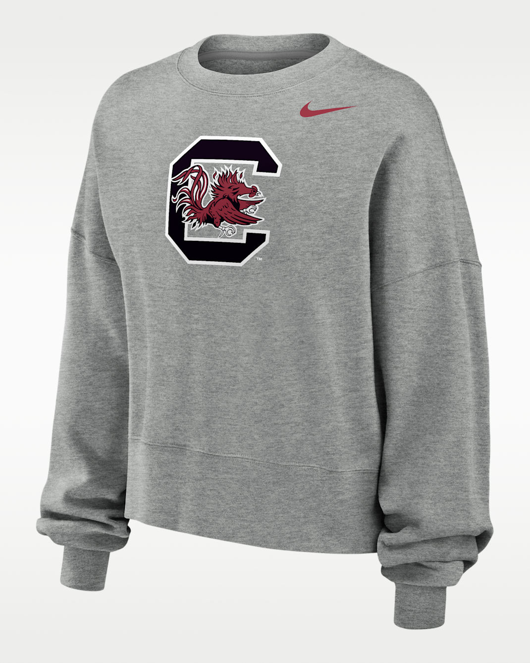 Nike Phoenix (South Carolina Gamecocks) Women's Oversized Crew-Neck Sweatshirt - Grey