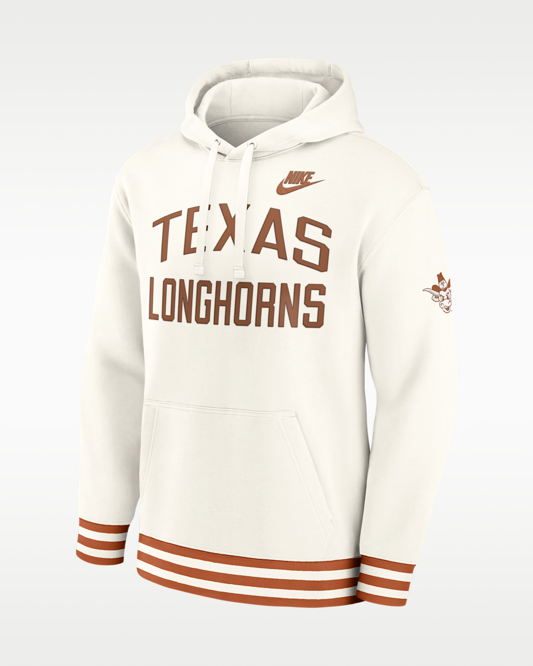 Texas Legacy Men's Nike College Pullover Hoodie - Cream/Burnt Orange