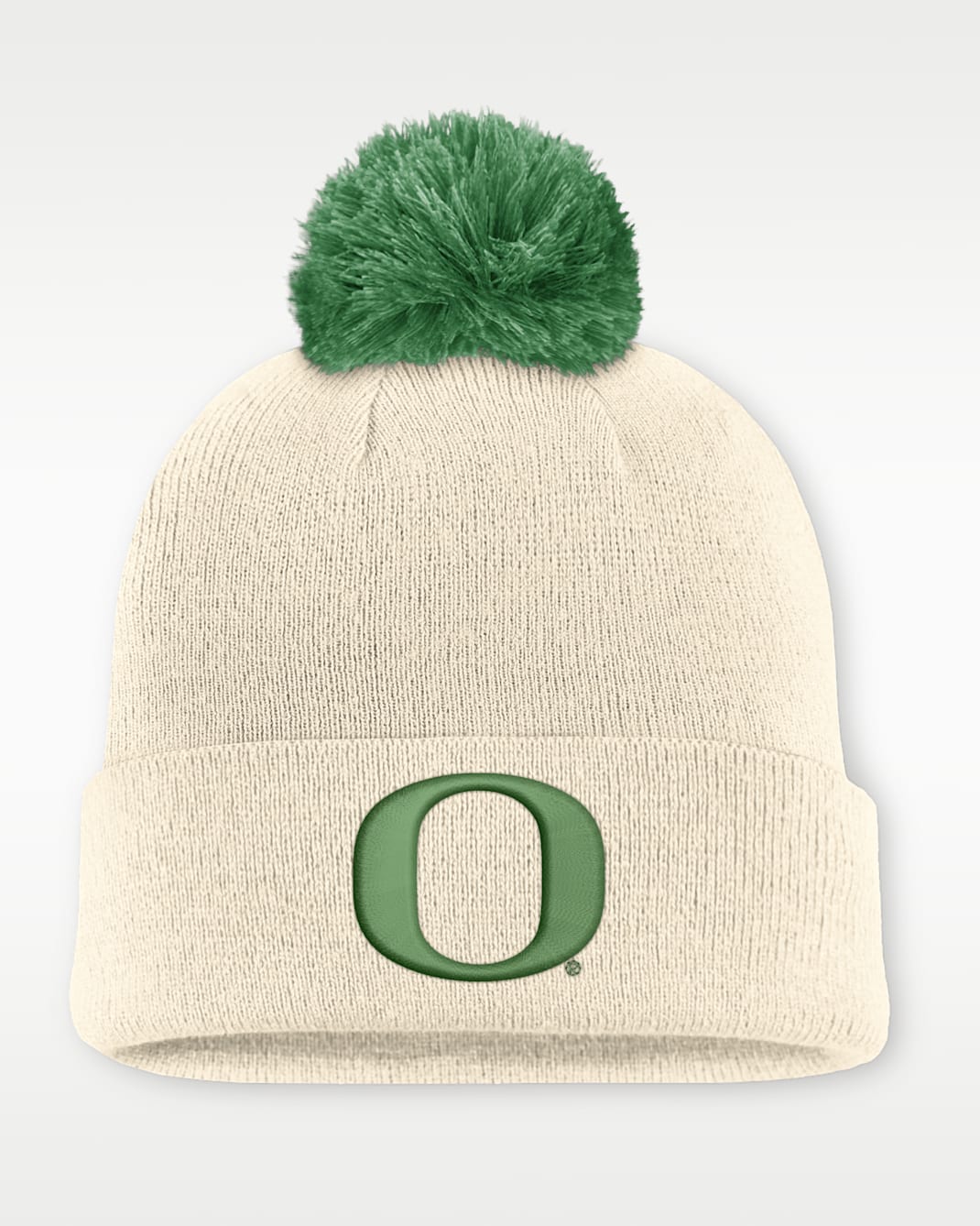 Oregon Campus Prep Script Men's Nike College Cuffed Pom Beanie - Natural/Green