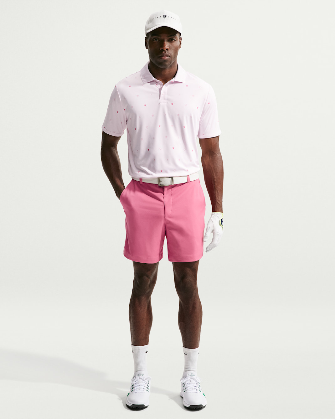 Shorts de golf Dri-FIT para hombre Nike Velocity - Peonía/Gris lobo/Peonía