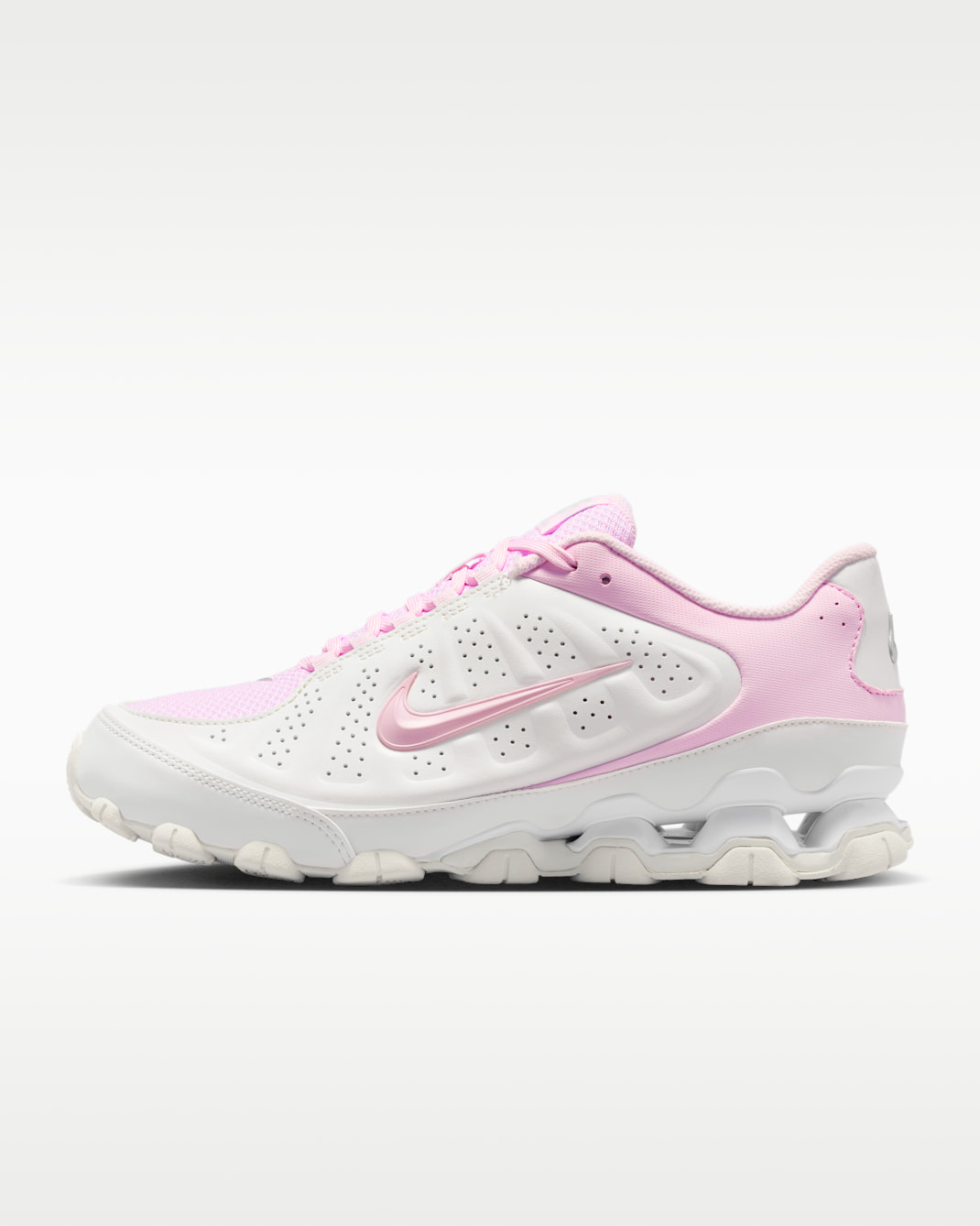 Tenis para mujer Nike Reax 8 SL - Blanco cumbre/Plata metalizado/Espuma rosa