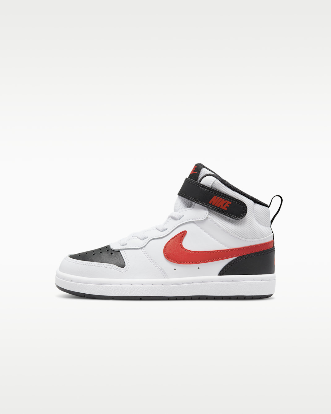 Nike Court Borough Mid 2 Little Kids' Shoes - White/Black/University Red