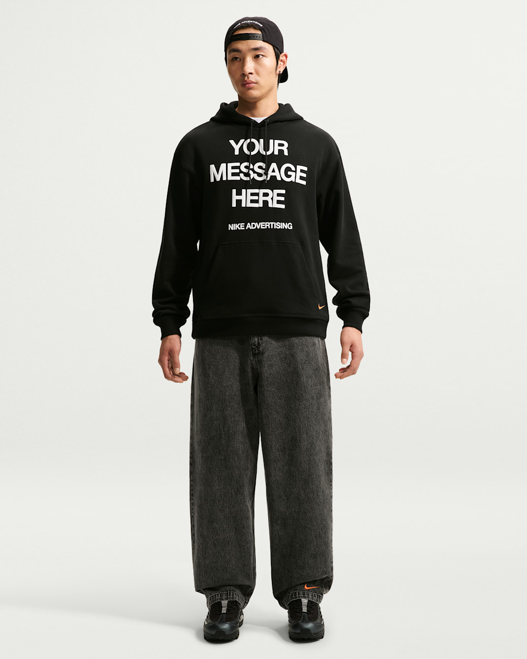 Nike Sportswear Men's Black Jeans - Black/Safety Orange