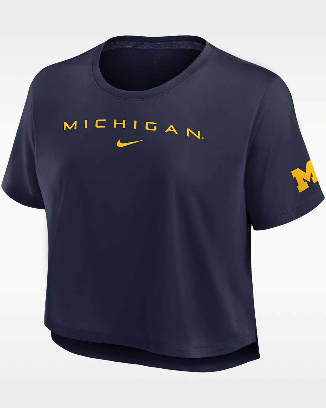 Michigan Premium Performance Women's Nike Dri-FIT Cropped Top - College Navy