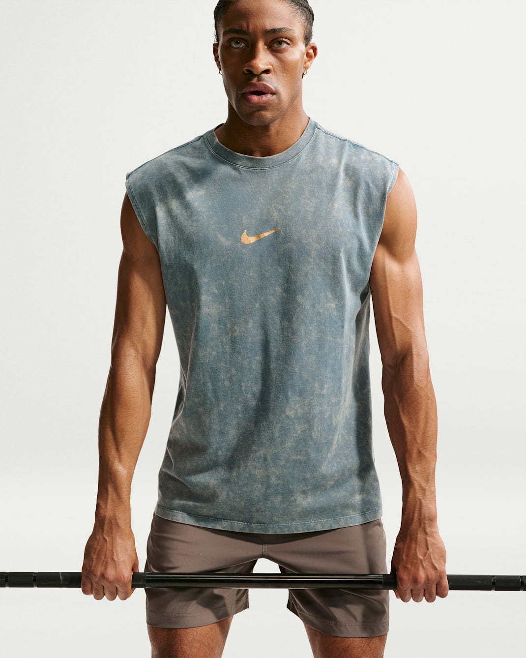 Nike Men's Sleeveless Training T-Shirt - Mineral Slate