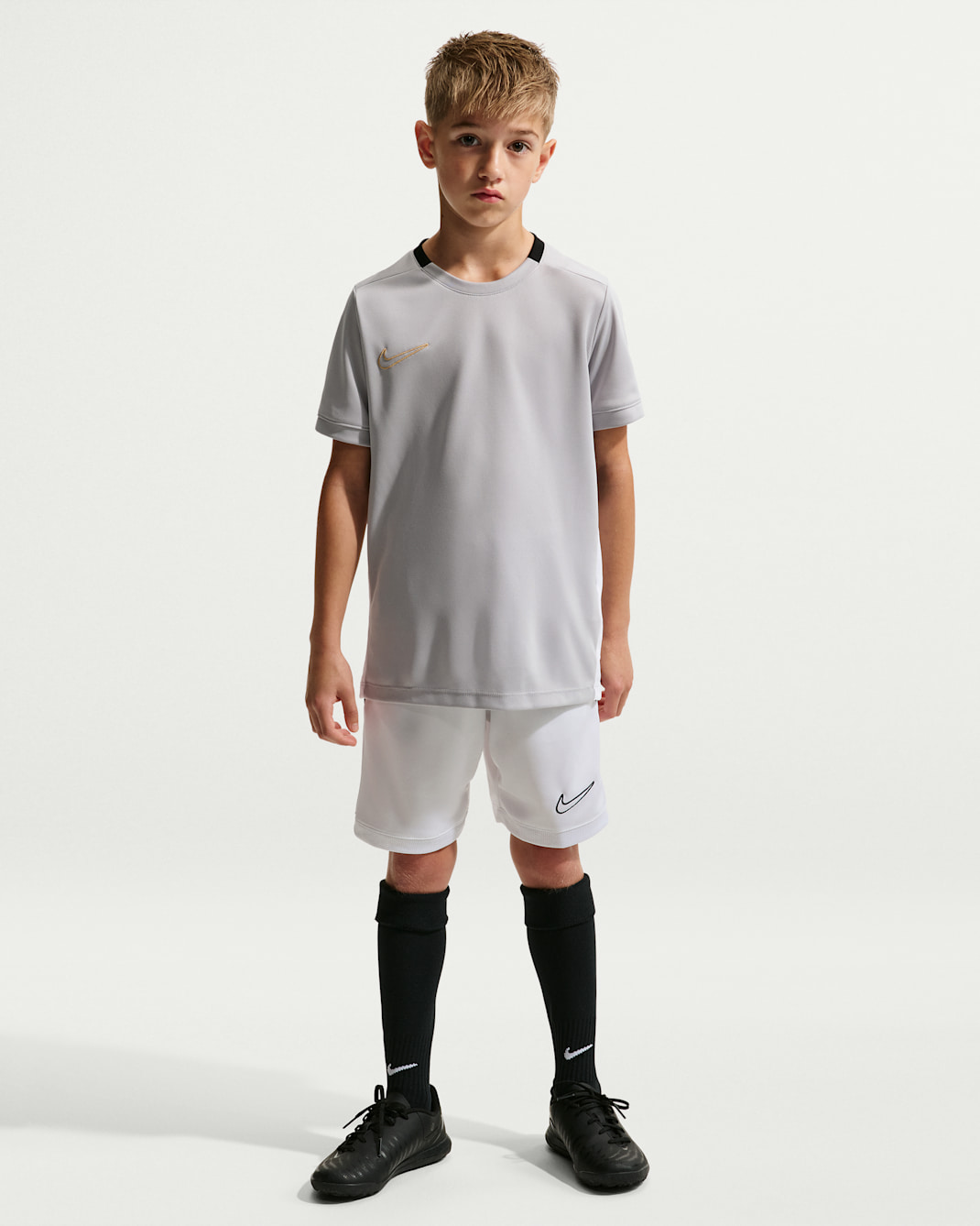Short de foot en maille Dri-FIT Nike Academy pour ado - Blanc/Blanc/Noir