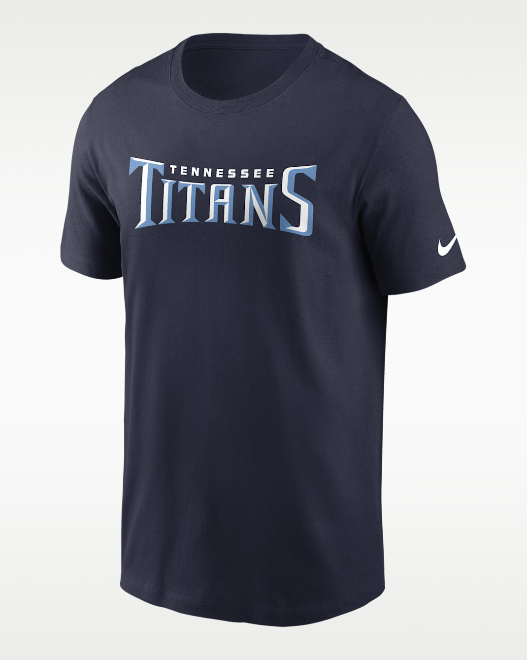 Playera Nike de la NFL para hombre Tennessee Titans Primetime Wordmark Essential - Azul marino