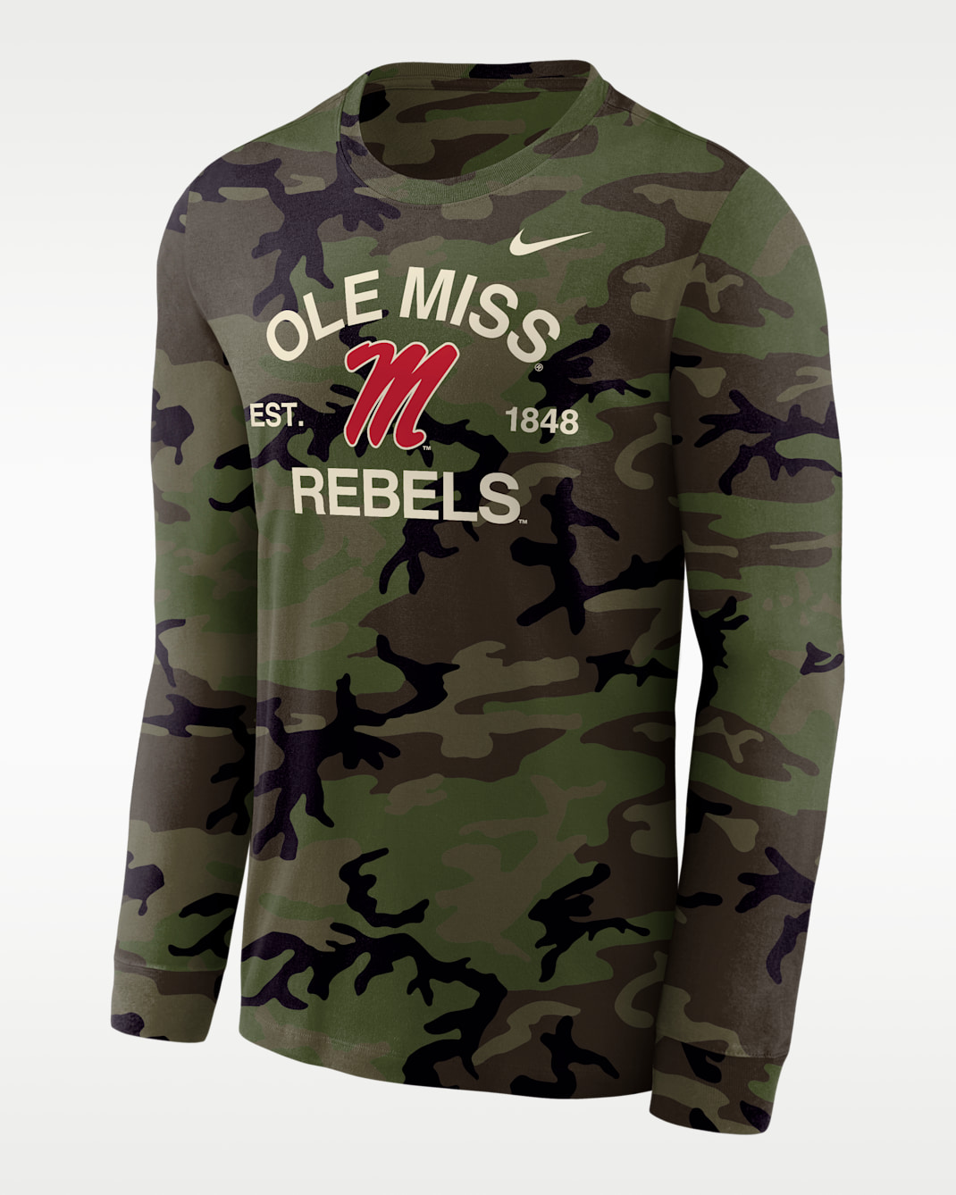 Ole Miss Rebels Legend Men's Nike Dri-FIT Long-Sleeve T-Shirt - Medium Olive/Camo Green