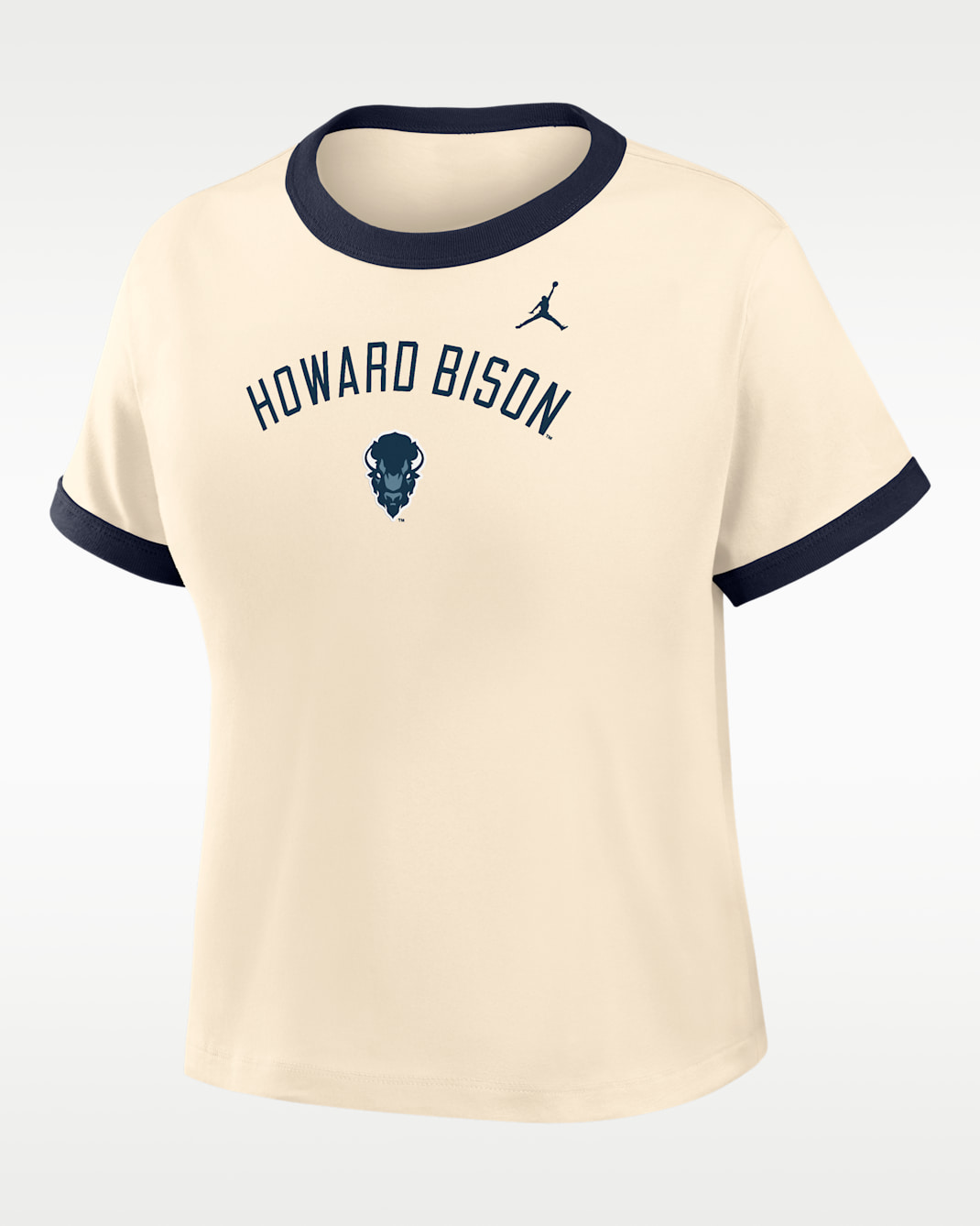 Nike College (Howard University) Women's Cropped Ringer T-Shirt - Natural/Black