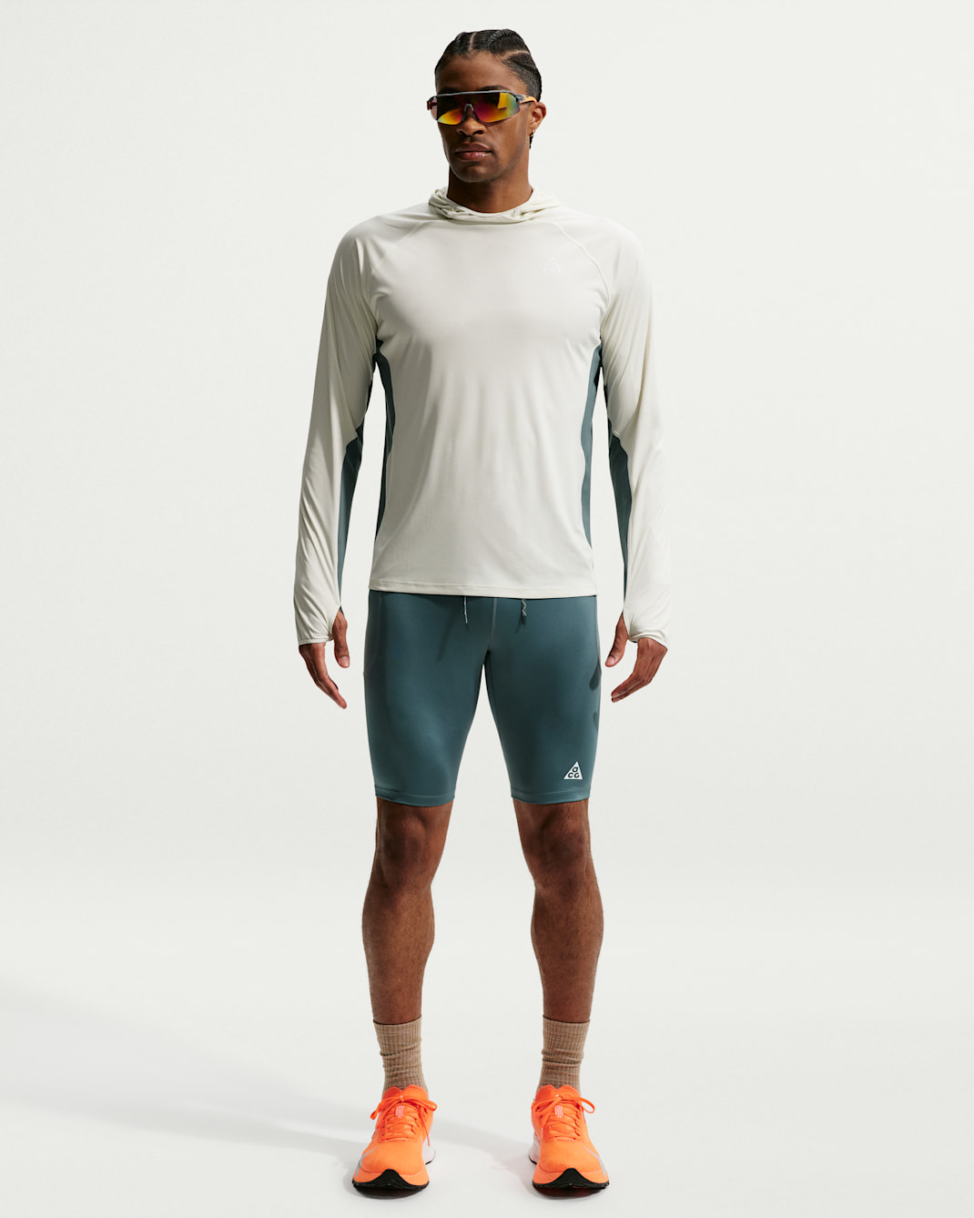 Nike ACG "Lava Loops" Dri-FIT ADV Yarım Boy Erkek Arazi Koşusu Taytı - Mineral Slate/Summit White