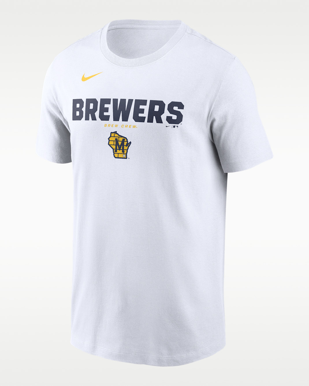 Milwaukee Brewers Bold Team Name Men's Nike MLB T-Shirt - White