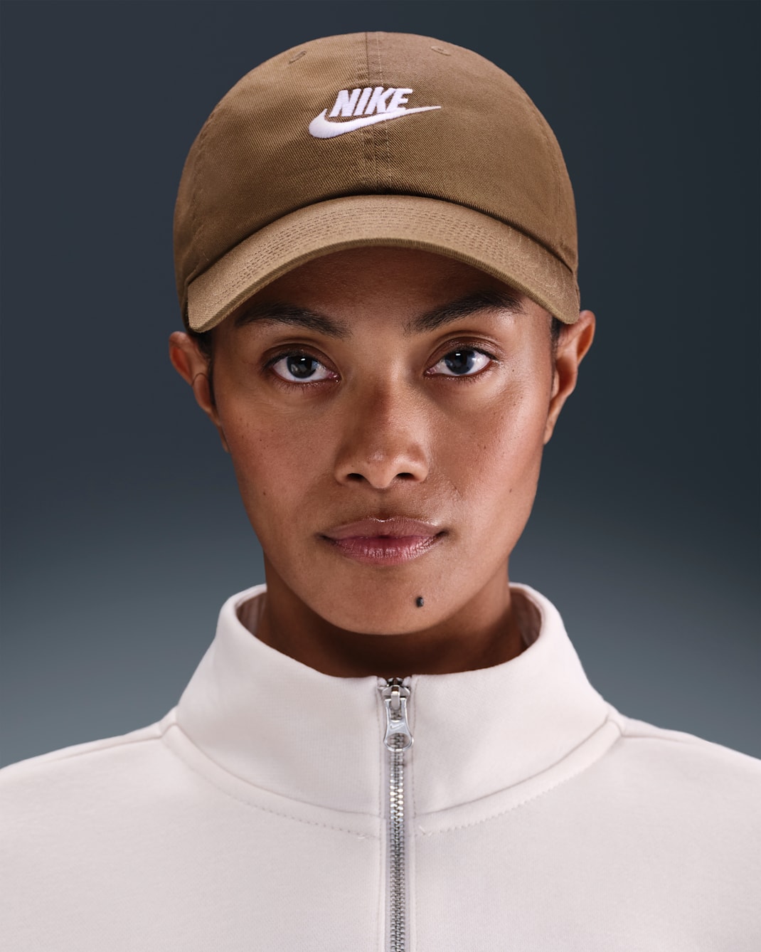 Nike Club Unstructured Futura Wash Cap - Mosswood Brown/White