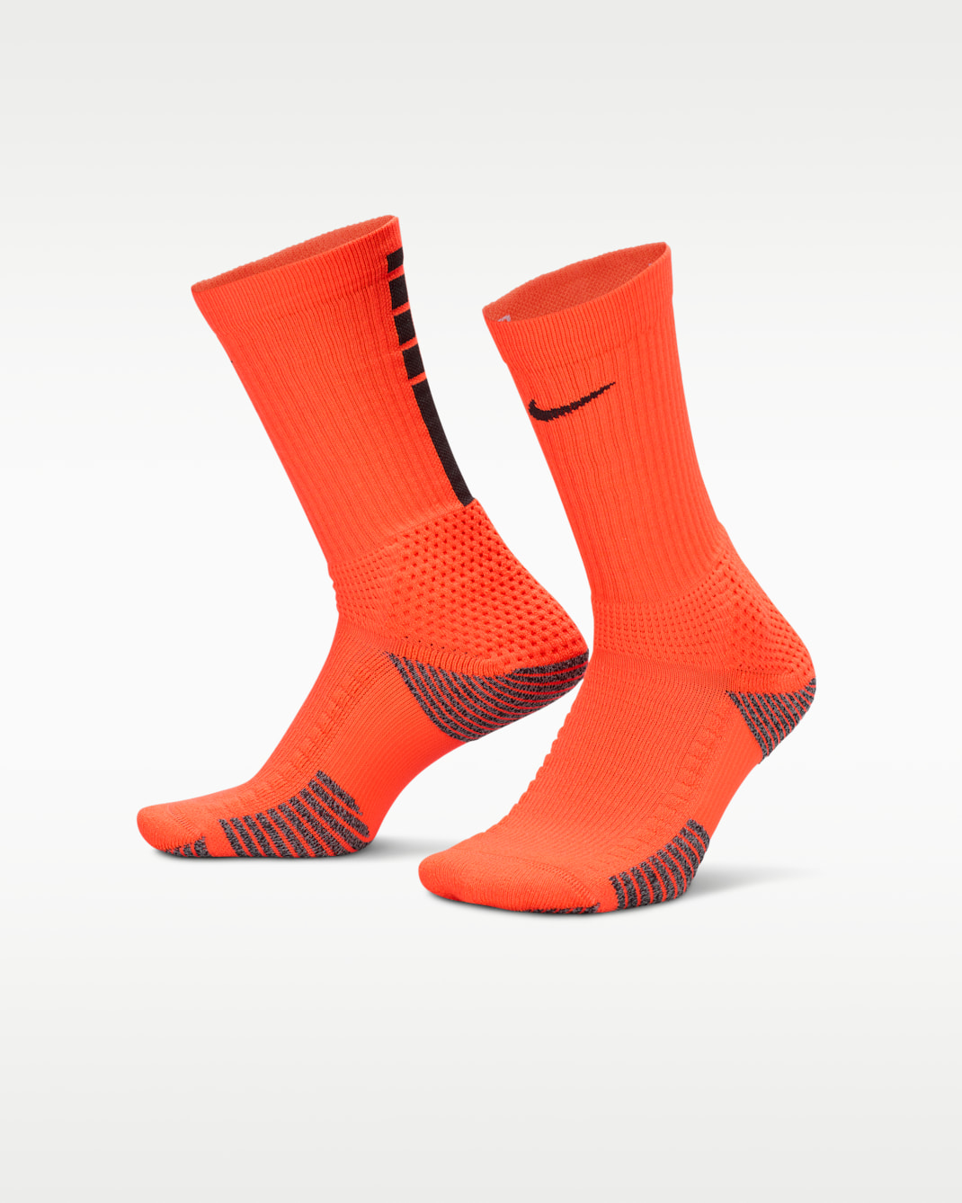Nike Elite 2.0 Cushioned Crew Socks (1 Pair) - Bright Crimson/Wolf Grey/Black