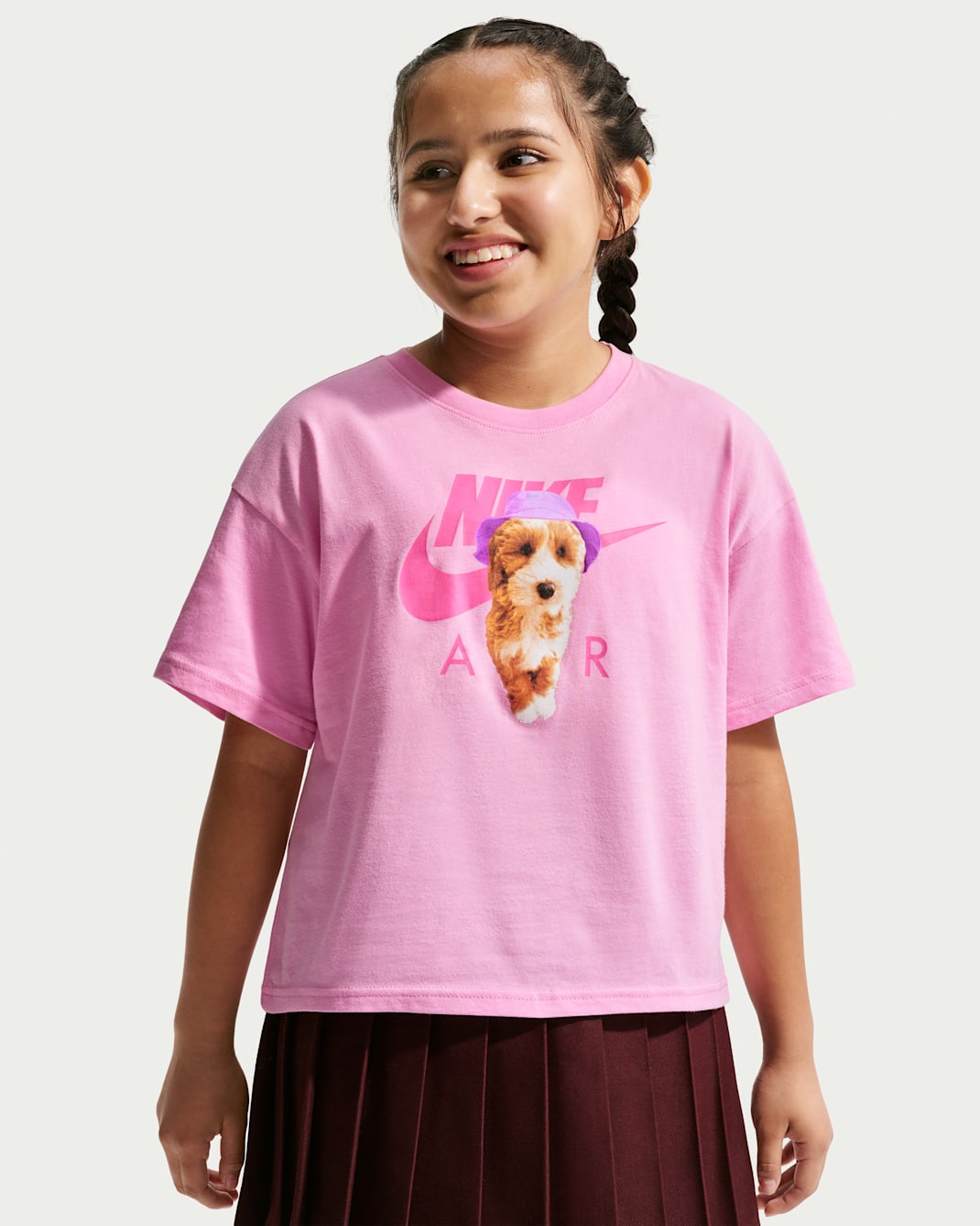 Nike Sportswear Big Kids' (Girls') Boxy T-Shirt - Pink Rise