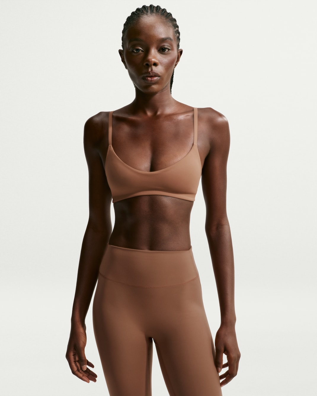 Dámské 74cm legíny NikeSKIMS Matte s vysokým pasem - NSKM Carob Brown