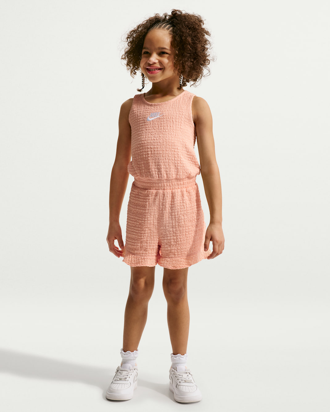Nike Little Kids' Textured Romper - Arctic Orange