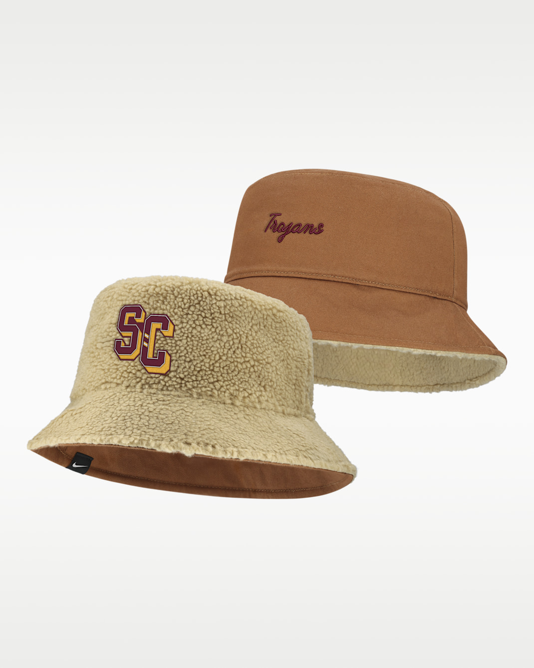 USC Campus Prep Script Reversible Men's Nike College Bucket Hat - Classic Beige/Tan/Beige