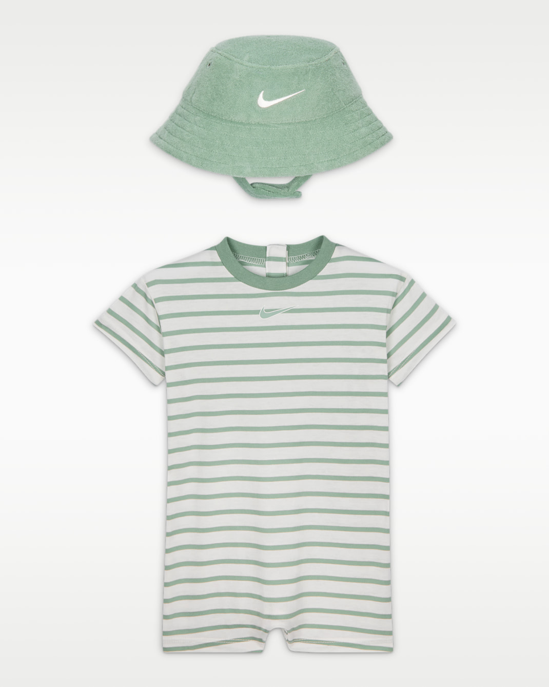 Nike Baby Short Sleeve Romper with Bucket Hat - Steam