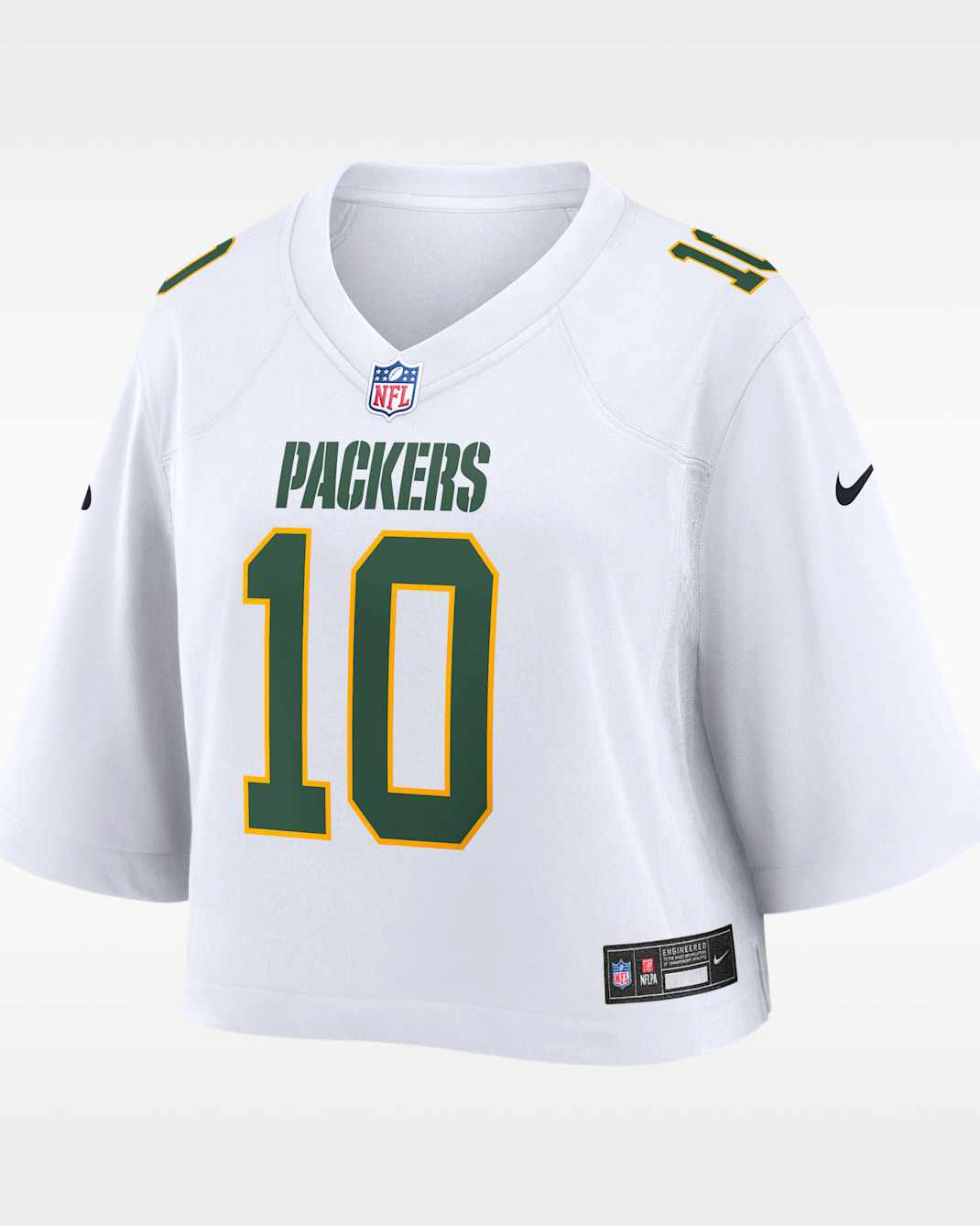 Jordan Love Green Bay Packers Women's Nike NFL Cropped Tundra Game Jersey - White