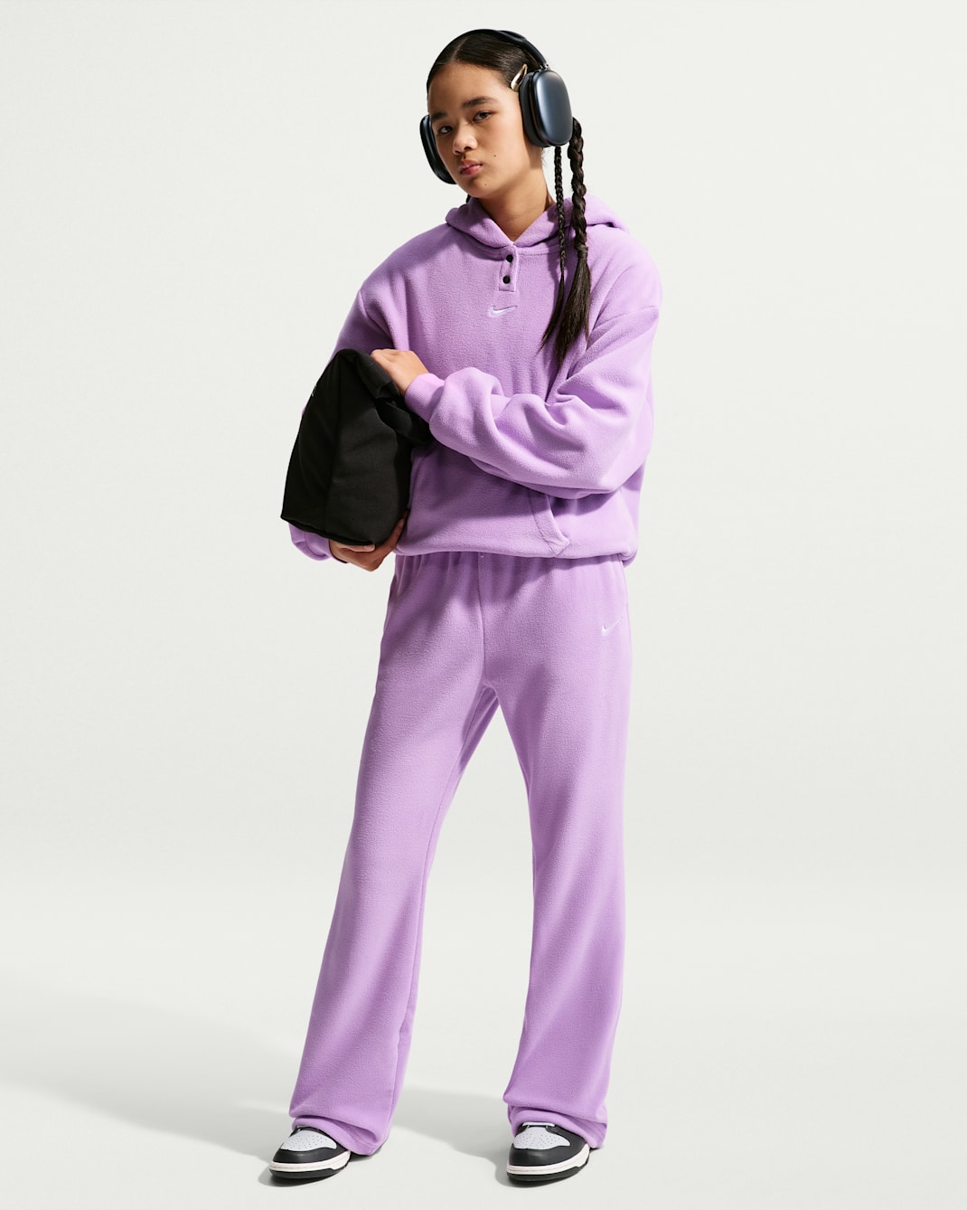 Nike Sportswear Big Kids' (Girls') Fleece Pants - Violet Star/White