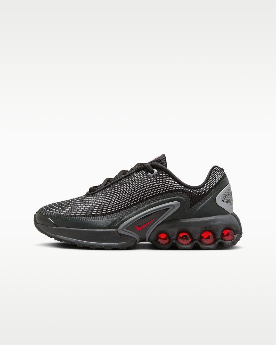 Nike Air Max Dn Big Kids' Shoes - Black/Black/Metallic Silver/University Red