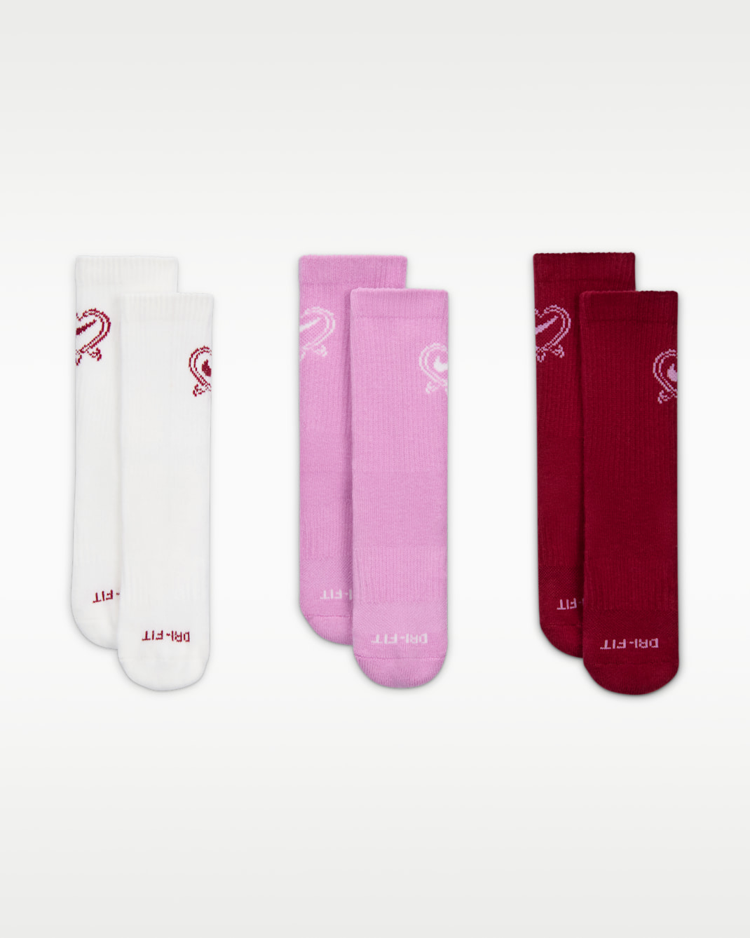 Nike Big Kids' Dri-FIT V-day Crew Socks (3 Pairs)