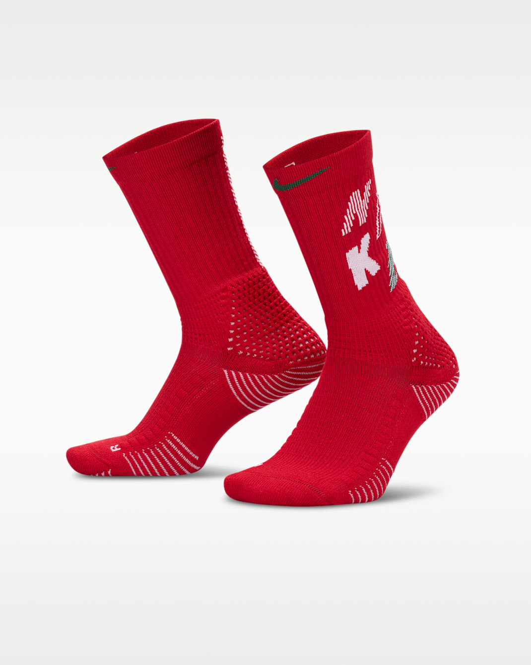 Nike Elite 2.0 X-MAS Cushioned Crew Socks - Gym Red/University Red/White/Gorge Green