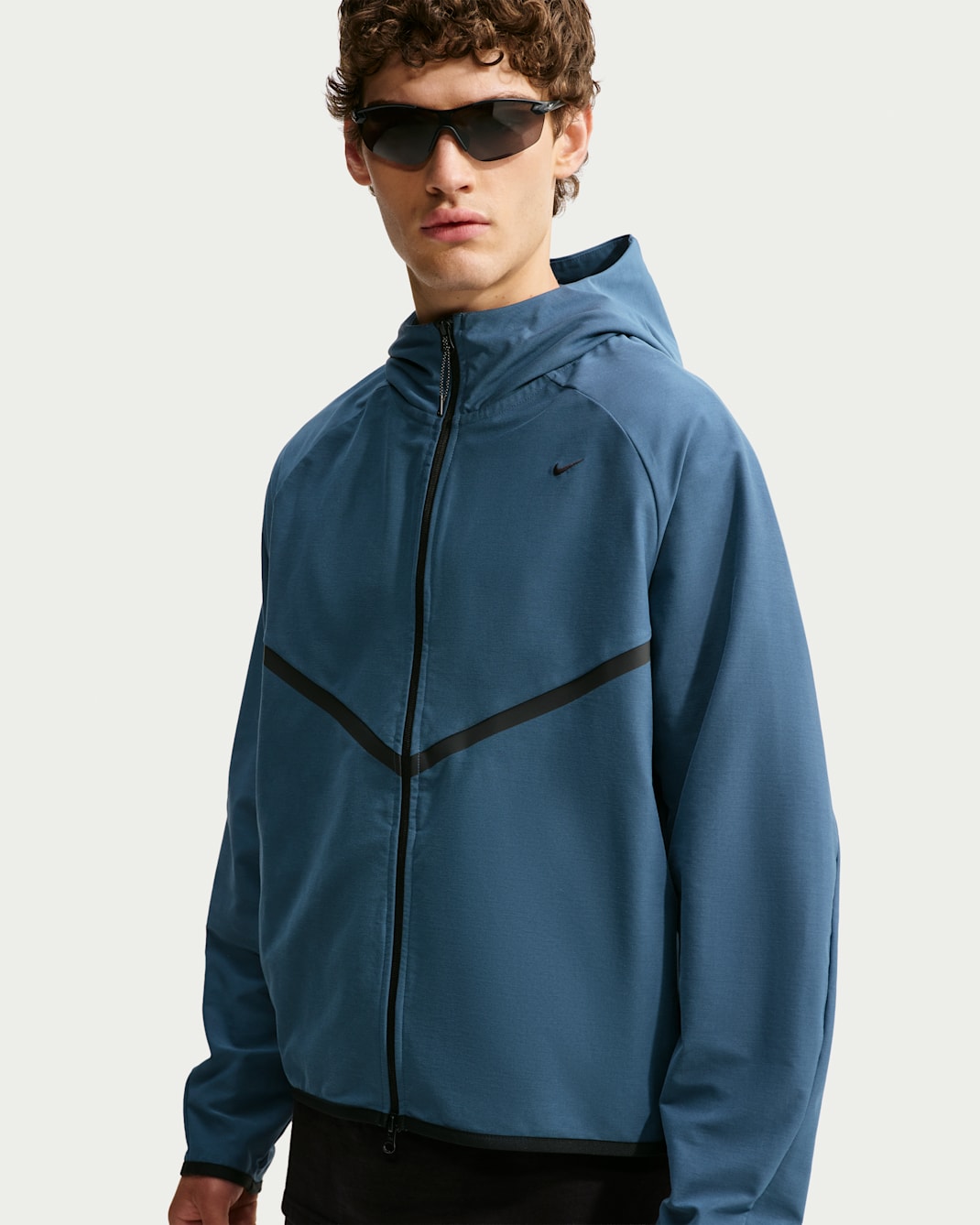 Giacca Windrunner in maglia con zip a tutta lunghezza Shori Nike Tech – Uomo - New Slate/Nero