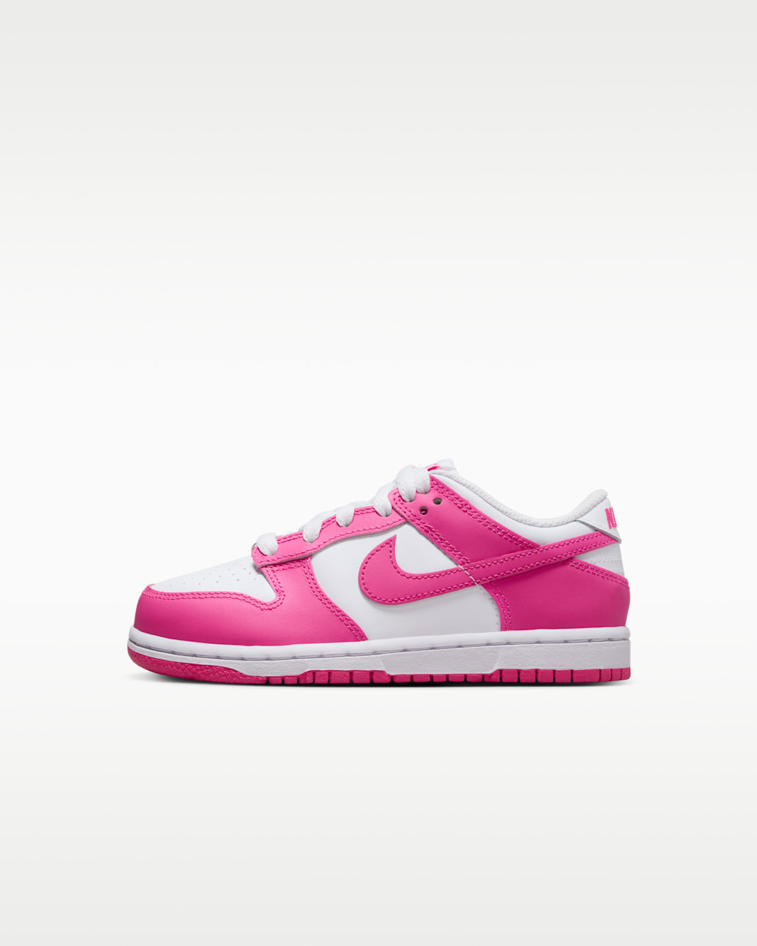 Tenis para niños de preescolar Nike Dunk Low - Fucsia láser/Blanco/Fucsia láser