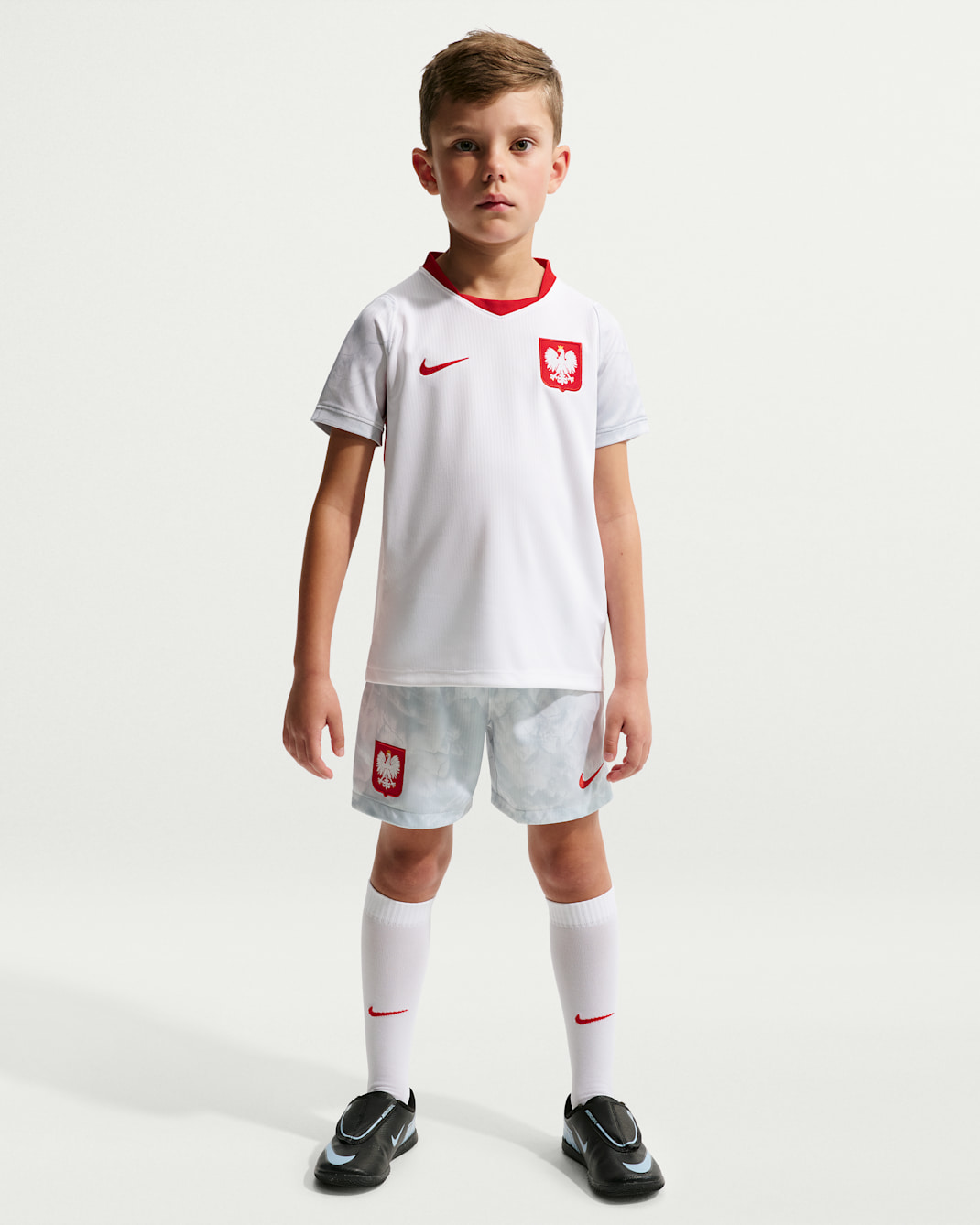 Poland 2026 Younger Kids' Nike Football Replica 3-Piece Kit - White/Field Silver/Sport Red